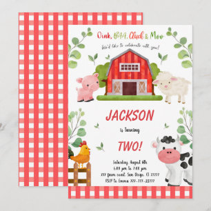 Invitation Boy Farm Anniversaire Fête
