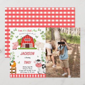 Invitation Boy Farm Birthday Party Photo