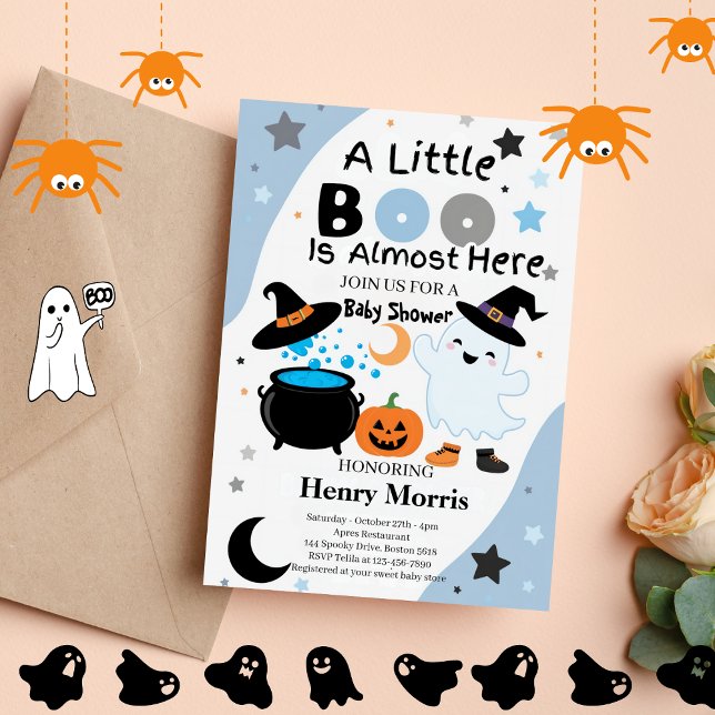 Invitation Boy Ghost Little Boo est ici Baby shower d'Hallowe (Créateur téléchargé)