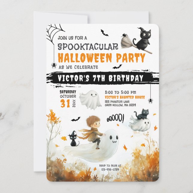 Invitation Boy Ghost Rider Halloween Party (Devant)