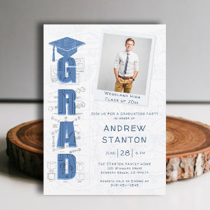 Invitation Boy High School Graduation Engineer Tech Photo