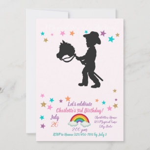 Invitation Boy Playing Cowboy - Choisissez la couleur arrière