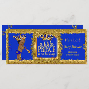 Invitation Boy Prince est en route pour Royal Blue Gold Ethni