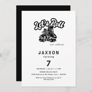Invitation Boy Roller Sking fête d'anniversaire