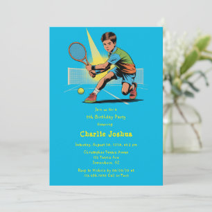 Invitation Boy Tennis Anniversaire Party