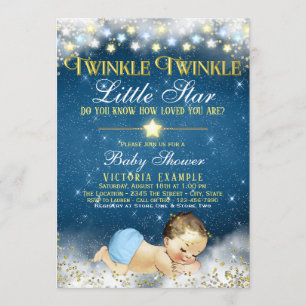 Invitation Boy Twinkle Twinkle Little Star Baby shower