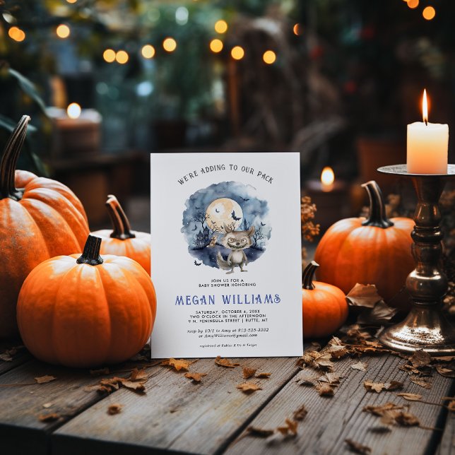 Invitation Boy Werewolf | Baby shower d'Halloween (Créateur téléchargé)