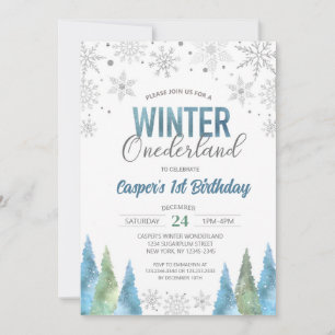 Invitation Boy Winter Onederland Snowflakes Premier anniversa