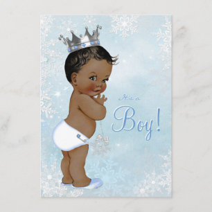 Invitation Boy Winter Wonderland Snowflake Baby shower ethniq