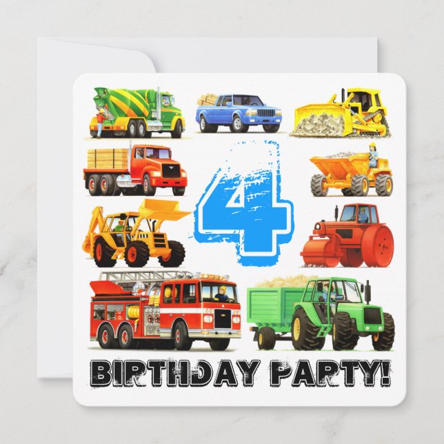 Invitation Boys 4Anniversaire de la Fête des Camions de Const (Devant)