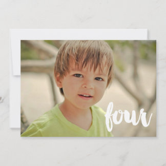 Invitation Boys 4e anniversaire Numéro Quatre superposition p