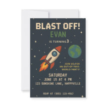 Boys Anniversaire - espace extérieur rocketship