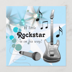 Invitation Boys Baby shower Rockstar