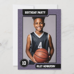 Invitation Boys Basketball Photo Anniversaire
