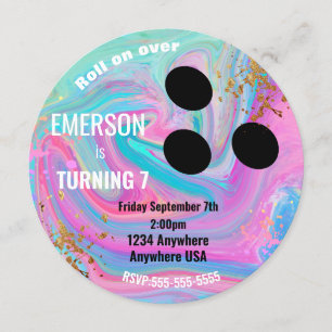 Invitation Boys BOWLING BALL, bowling, fête d'anniversaire Ll