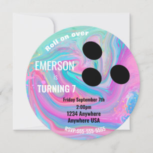 Invitation Boys BOWLING BALL, bowling, fête d'anniversaire Ll