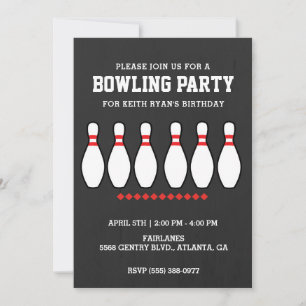 Invitation Boys Bowling Pin fête d'anniversaire