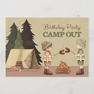 Invitation Boys Camp Out fête d'anniversaire