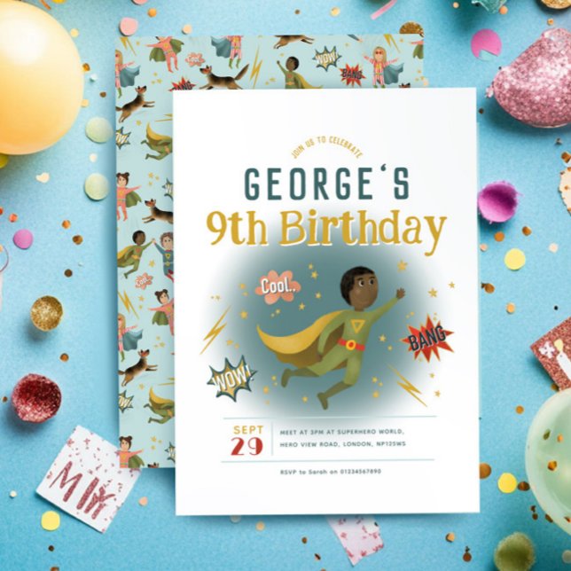Invitation Boys Cool Superhero Anniversaire de enfant de band (Créateur téléchargé)