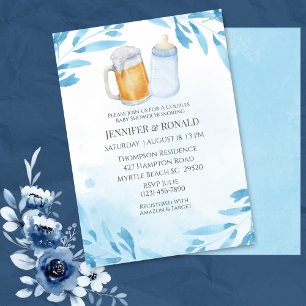 Invitation Boys Couples Co Ed Baby shower bleu