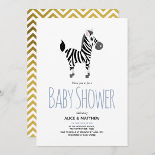Invitation Boys Cute Safari Jungle Zebra Baby shower
