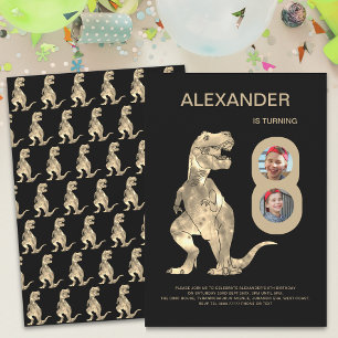Invitation Boys Dinosaur 8e anniversaire fête photo Collage