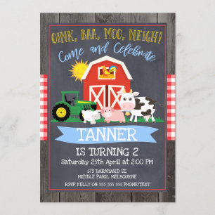 Invitation Boys Farm Tractor Chalkboard Anniversaire Invitati