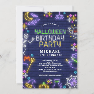 Invitation Boys Halloween 10e fête d'anniversaire