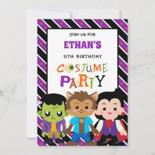 Invitation Boys Halloween Costume fête Anniversaire