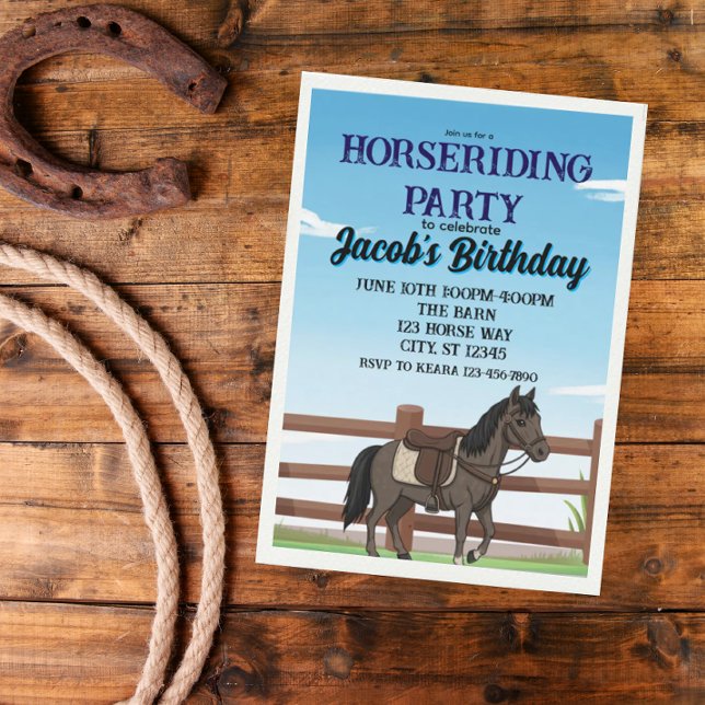 Invitation Boy's Horse Riding Birthday Party (Créateur téléchargé)