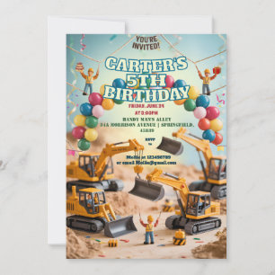 Invitation Boys Joli Construction Moderne Jeu de construction