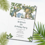 Invitation Boy's Kids Dinosaur 4e 5e 6e 7e fête d'anniversair<br><div class="desc">Une amusante invitation à l'anniversaire des garçons de dinosaures. Idéal pour tout âge mais surtout pour les 4-7 ans.</div>