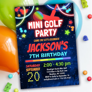 Invitation Boys Mini Golf fête d'anniversaire