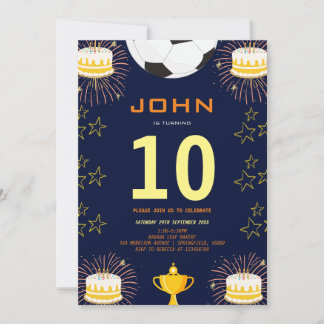 Invitation Boys Modern Blue Sports Anniversaire de enfant Inv