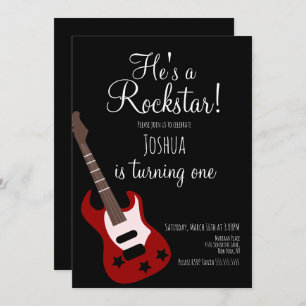 Invitation Boys Rockstar Guitare Star Rock Anniversaire