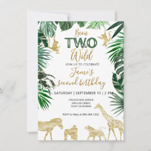Invitation Boys Safari Deux Anniversaires Sauvages
