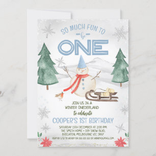 Invitation Boys Snowman Winter Onederland Anniversaire