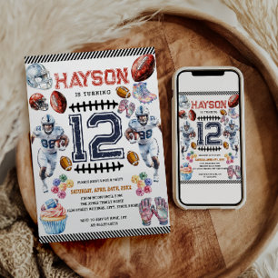 Invitation Boys Sports Football fête d'anniversaire