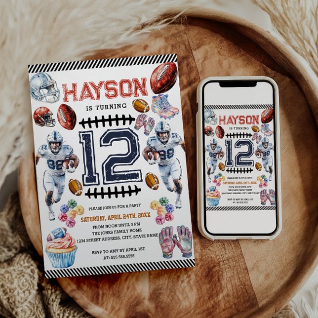 Invitation Boys Sports Football fête d'anniversaire (Créateur téléchargé)