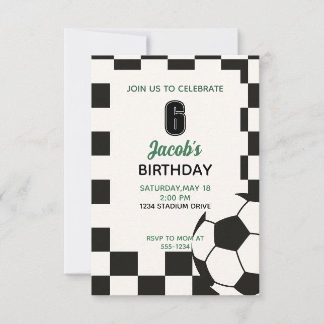 Invitation Boys Sports Football Fête d'anniversaire (Devant)