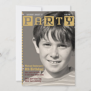Invitation Boys Tech Magazine Photo Anniversaire