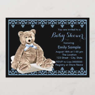 Invitation Boys Teddy Bear Baby shower
