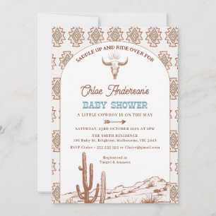 Invitation Boys Tribal Boho Arch Rodeo Baby shower occidental