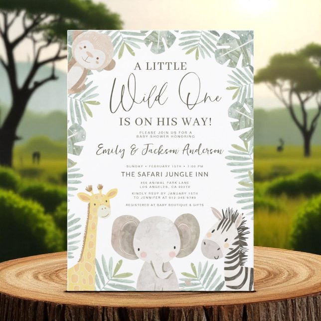 Invitation Boys Wild One Safari Animaux Couples Baby shower (Créateur téléchargé)