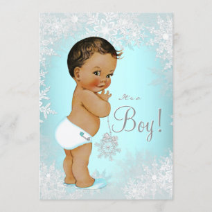 Invitation Boys Winter Wonderland Snowflake Baby shower