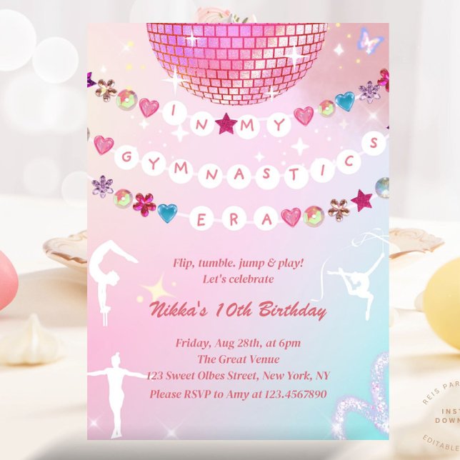 Invitation Bracelet d'amitié à mon ère de gymnastique (Créateur téléchargé)