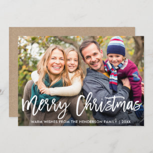 Invitation Bracelet Script photo Merry Christmas Card Kraft