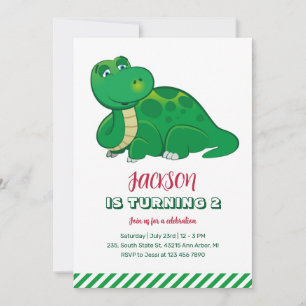 Invitation Brachiosaurus Enfants Jurassique Anniversaire Invi