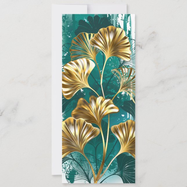 Invitation Branche avec Feuilles d'or Ginko Biloba (Devant)