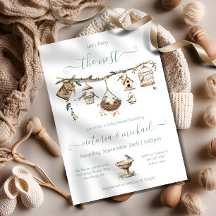 Invitation Branche Boho Clothesline Prep Nesting Baby shower